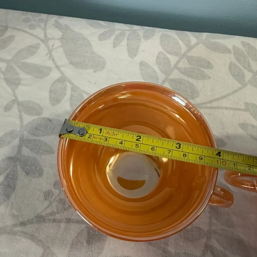 Vintage Fire-King Peach Lustre Laurel Tea Cups Set of 2 Replacement